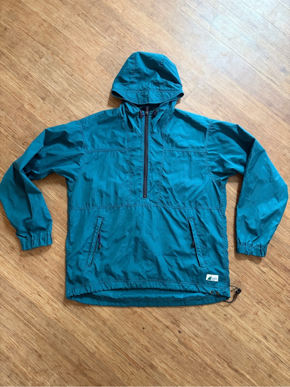 Vintage MEC Teal Nylon Anorak Pullover Jacket Medium Made in Canada Twin Peaks